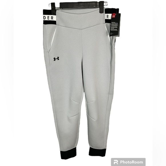 Under Armour Womens White Move Core Pants Elastic Pockets Loose Fit Size S T1 - Picture 1 of 12